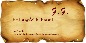 Frisnyák Fanni névjegykártya