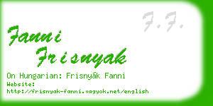 fanni frisnyak business card